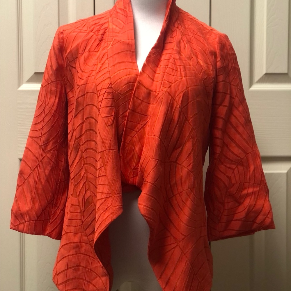 Melanie Lynn Vibrant Orange Kimono Jacket